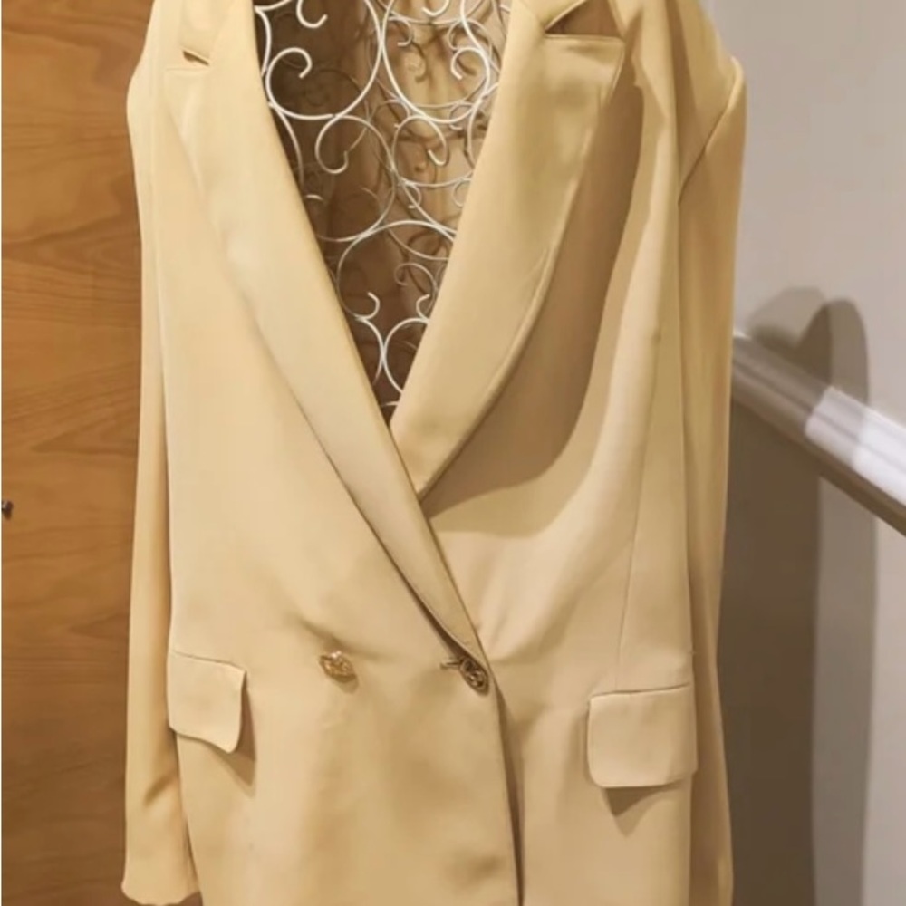 Burberry Yellowish-Beige Double-Breasted Blazer - Picture 8 of 11